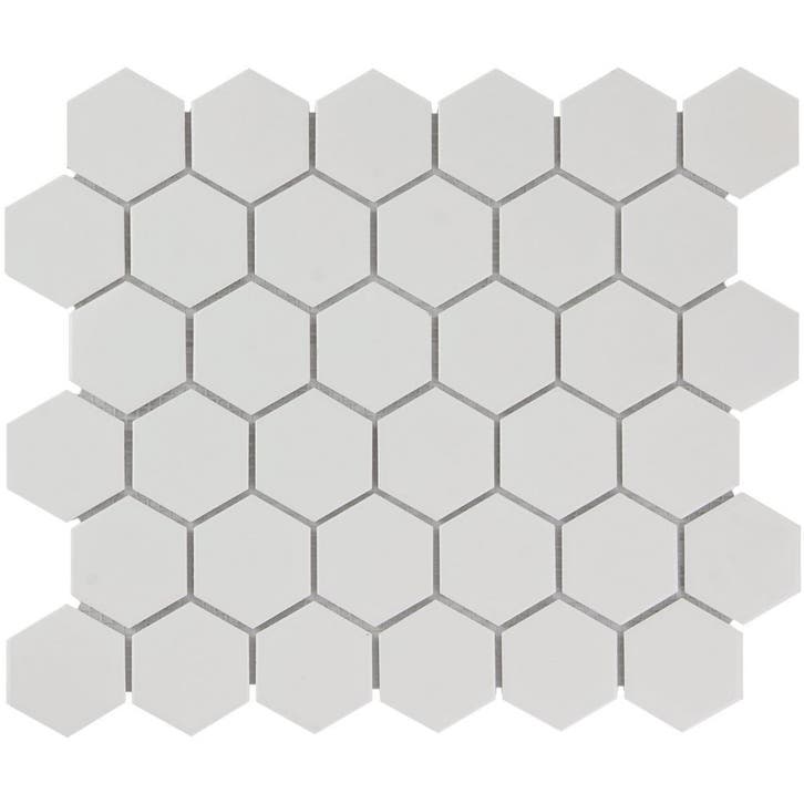 Wand Mozaïek Tegels Factory Hexagon Keramiek Wit Glans -..., Bricolage & Construction, Dalles & Carrelages, Enlèvement ou Envoi