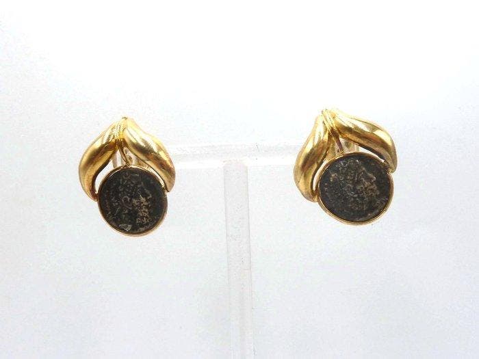 Oorbellen - 18 karaat Geel goud, Zilver, Handtassen en Accessoires, Oorbellen