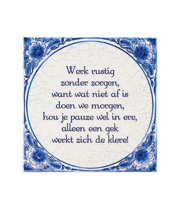 Delfts Blauw Tegel Werk Rustig 14,5cm, Verzenden