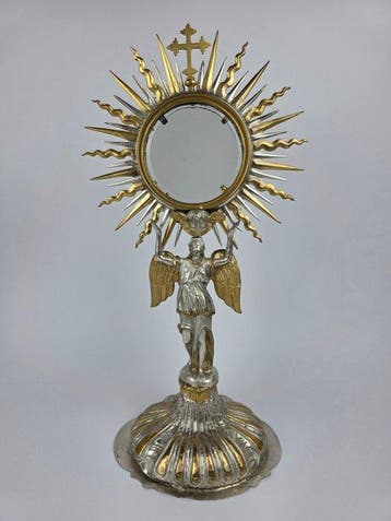 Ostensoir - Métal, Plaqué(e) argent, Verre - 1800-1850, Antiquités & Art