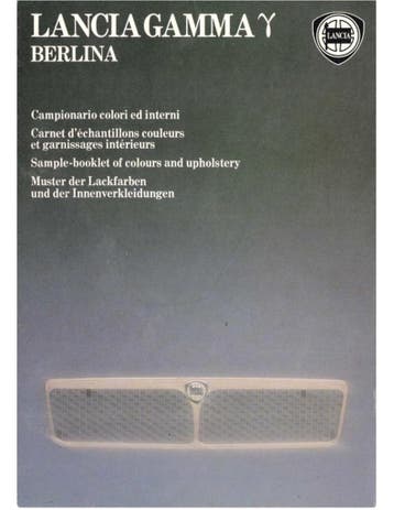 1981 LANCIA GAMMA BERLINA KLEUREN & INTERIEUR BROCHURE, Nieuw