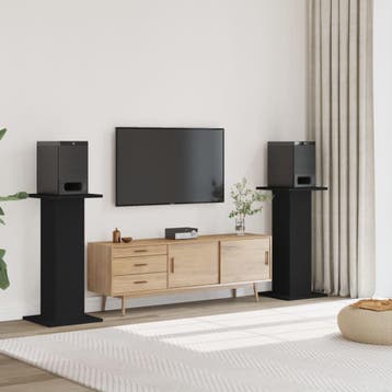 vidaXL Speakerstandaards 2 st 30x30x95 cm bewerkt hout zwart, Verzenden