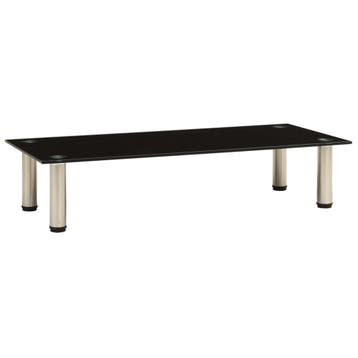 vidaXL Tv-meubel 80x35x17 cm gehard glas zwart, Verzenden, Nieuw