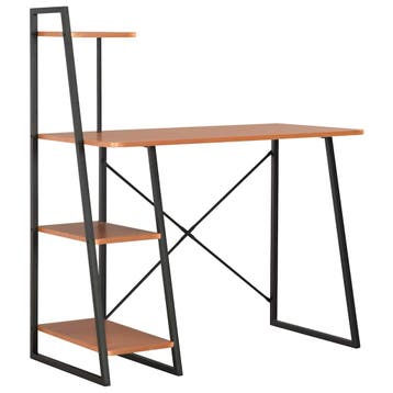 vidaXL Bureau met schappen 102x50x117 cm zwart en bruin, Verzenden