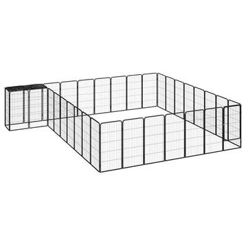vidaXL Hondenkennel 34 panelen 50x100 cm gepoedercoat staal, Verzenden, Nieuw