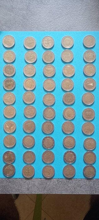 Europa. 2 Euro Various Years (50 coins) (Zonder