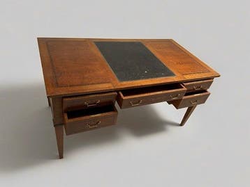 Bureau - Een 19e-eeuwse Franse mahoniebureau plat in Louis, Antiek en Kunst