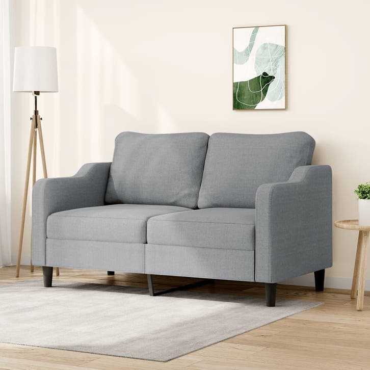 vidaXL Tweezitsbank / zetel 140 cm stof lichtgrijs, Maison & Meubles, Canapés | Salons, Envoi