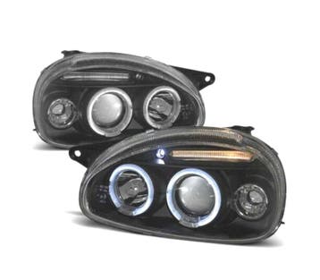 PHARES OPEL CORSA B 93-00 ANGEL EYES FOND NOIR, Verzenden