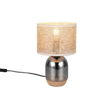 Trio TARA tafellamp | E27 Fitting | verchroomd met natuurlij, Verzenden, Nieuw