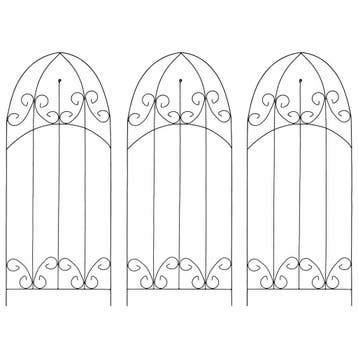 vidaXL Plantenklimrekken 3 st 40x100 cm ijzer zwart, Verzenden