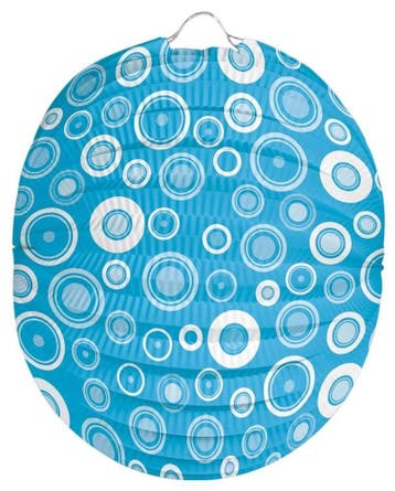 Bubbel Lampion Blauw 22cm, Verzenden