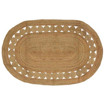 vidaXL Gebied Tapijt Naturel 152 x 245 cm Jute, Verzenden