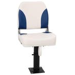 vidaXL Bootstoel 1 set inklapbaar 41x36x48 cm blauw en wit, Verzenden