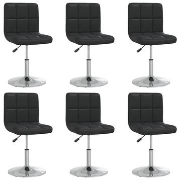 vidaXL Eetkamerstoelen 6 st kunstleer zwart, Verzenden