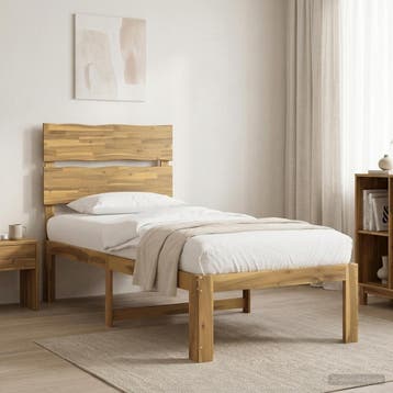 vidaXL Eenpersoonsbed met hoofdbord ROSTOCK Wit 80 x 200 cm, Huis en Inrichting, Verzenden, Nieuw