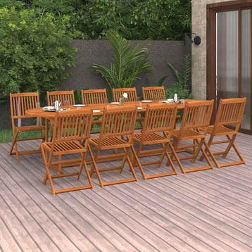 vidaXL 11-delige Tuinset 280x90x75 cm massief acaciahout, Tuin en Terras, Verzenden, Nieuw, Tuinset