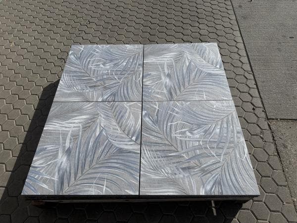 Veiling - 40,32 M2 Keramische Tegel Decor Blue Flower 60x60x, Tuin en Terras, Tegels en Klinkers