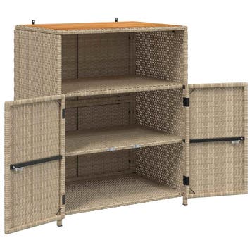 Rattan Tuinkast - Duurzaam acaciahout & staal. De opberge..., Huis en Inrichting, Verzenden, Gebruikt