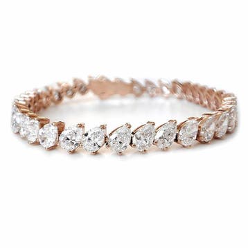 Armband - 14 karaat Roségoud - 13.22ct. tw. Diamant