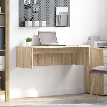 vidaXL Aan de muur bevestigd bureau Sonoma Eik Bewerkt hout, Verzenden, Nieuw