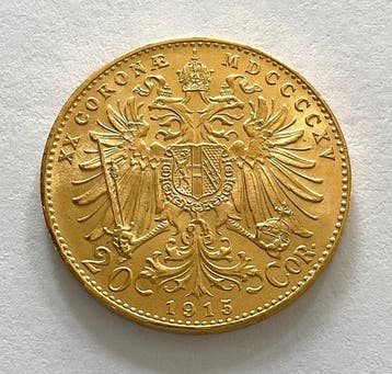 Oostenrijk. Franz Joseph I. 20 Corona 1915 / Restrike
