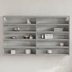 vidaXL Vitrinekast 100x15x58 cm bewerkt hout grijs sonoma, Verzenden, Nieuw