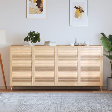 vidaXL Kastdeuren met lamellen 4 st 99,3x59,4 cm massief, Verzenden