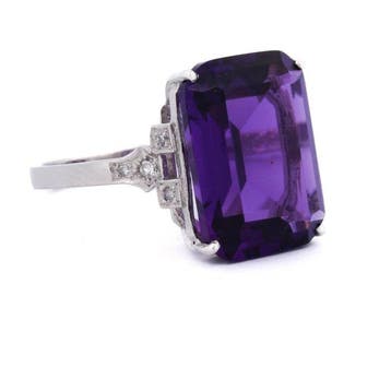 Bague Platine - 6.10ct. tw. Améthyste - Diamant, Nieuw