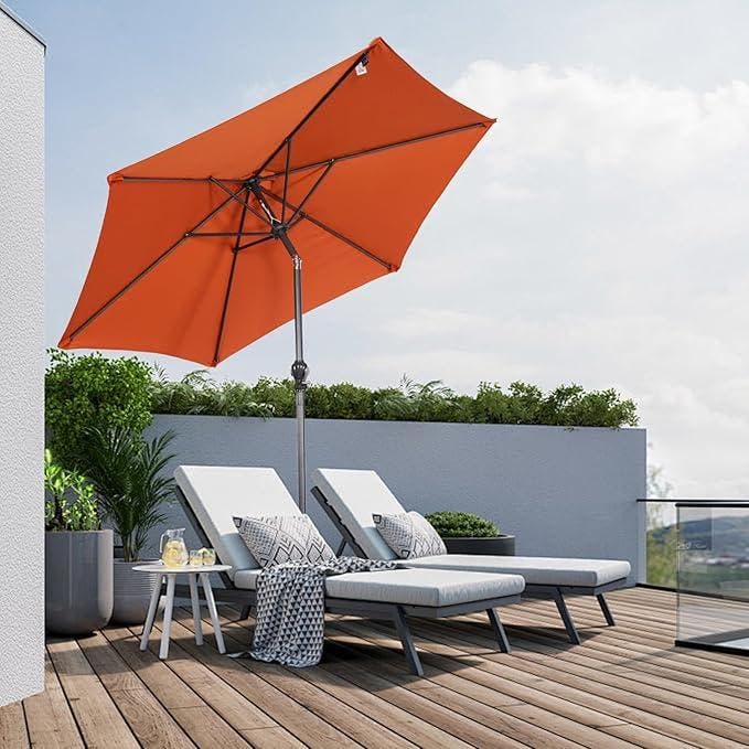 Angel Living Dubbele Parasol met Zwengel, Grote Tuinparasol die Bestand is Tegen Spatten, voor Tuin, Balkon, Terras, Buiten, Zwembad, Strand, Zonder Sokkel, UV-Bescherming 50 (Beige