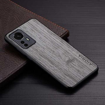 Xiaomi 12S Ultra Leren Hoesje - Shockproof Case Cover Hout, Telecommunicatie, Verzenden, Nieuw