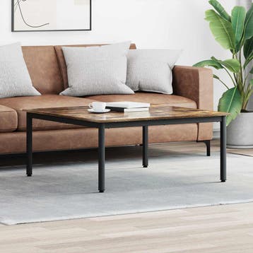vidaXL Salontafel Rook Eik 100 x 100 x 45 cm Bewerkt hout, Huis en Inrichting, Tafels | Salontafels, Verzenden, Nieuw