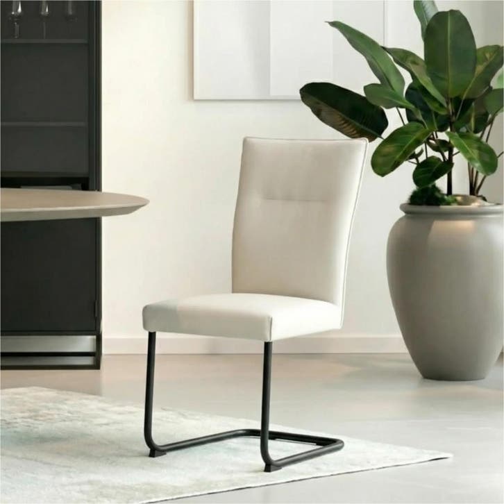 Set van 8 Leren eetkamerstoelen Retro - Toledo Misty, Maison & Meubles, Chaises, Enlèvement ou Envoi