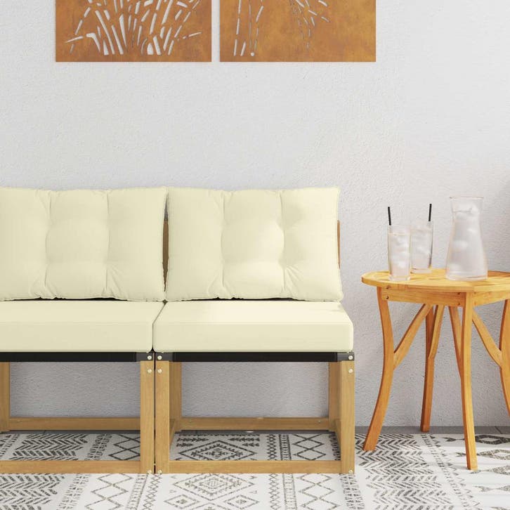 vidaXL Buiten Midden Sofa Massief acaciahout en, Jardin & Terrasse, Ensembles de jardin, Envoi