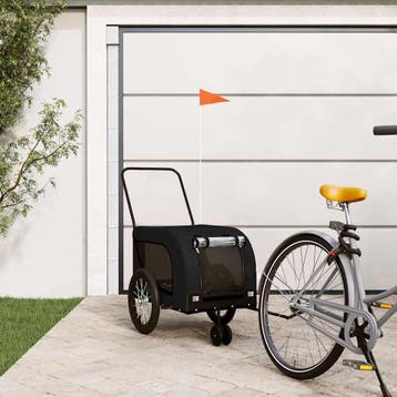 vidaXL Hondenfietstrailer oxford stof en ijzer zwart, Verzenden, Nieuw