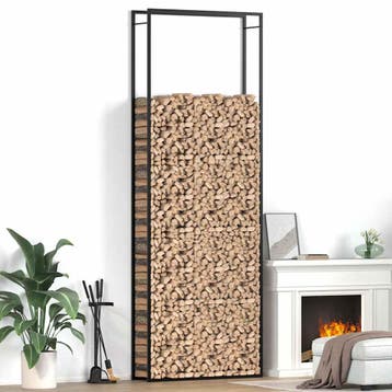 vidaXL Haardhoutrek 110x28x312 cm staal matzwart, Verzenden