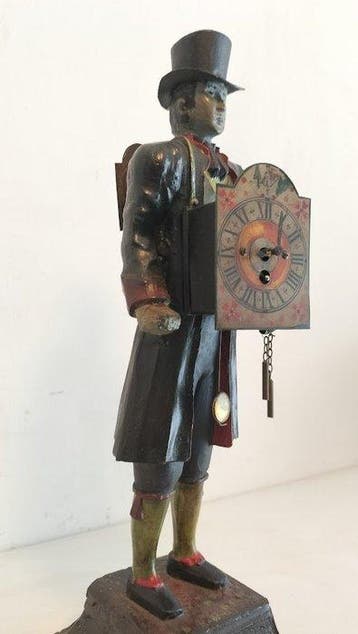 Klokkenmannetje klok - gietijzer - 1930-1940, Antiek en Kunst, Antiek | Klokken