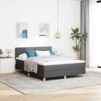 vidaXL LED Box Spring Bed met hoofdeinde Donkergrijs 160 x, Verzenden, Nieuw