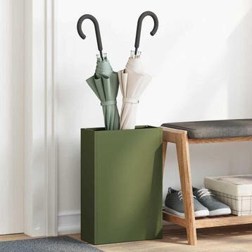 vidaXL Regen Paraplu Stand Olijfgroen 28 x 12 x 41 cm Staal, Huis en Inrichting, Woonaccessoires | Paraplubakken, Verzenden, Nieuw