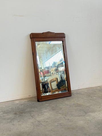 Spiegel - Hout - Italiaanse vintage, Antiek en Kunst
