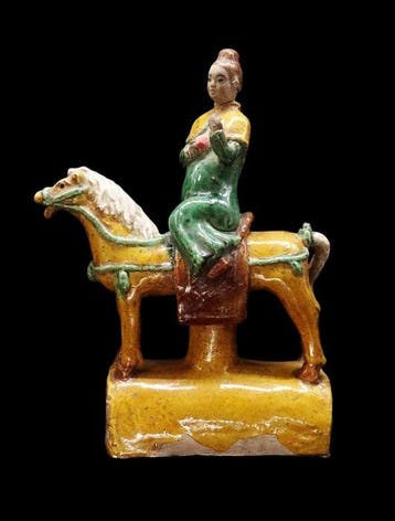 Oud-Chinees - Ming-dynastie dakpan - Cavalière - 17e eeuw