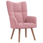 Roze fluwelen zetel - Tweede kansje: pak die 34% korting, Huis en Inrichting, Fauteuils, Verzenden, Minder dan 75 cm, Zo goed als nieuw