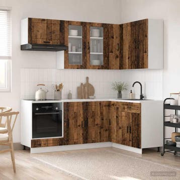 vidaXL Keukenblok PORTO 8 st Oud hout Bewerkt hout, Huis en Inrichting, Verzenden, Nieuw