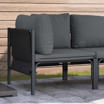 vidaXL Buiten Meubilair met kussen Antraciet 80 x 80 x 71 cm, Tuin en Terras, Tuinsets en Loungesets, Verzenden, Nieuw