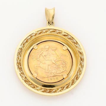 Pendentif en forme de monnaie - 18 carats Or jaune - Pièce