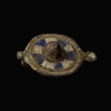 Oud-Romeins Geëmailleerde schijffibula - speld