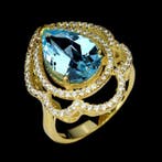 Sans prix de réserve - Bague Argent Topaze - Bleu Suisse
