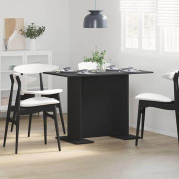 vidaXL Eettafel 110 x 60 x 75 cm Bewerkt hout Zwart, Verzenden, Nieuw