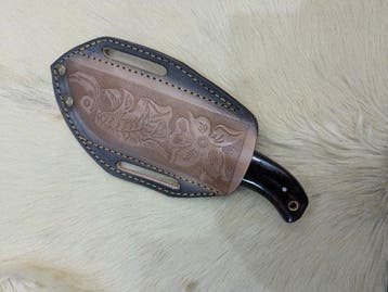 Wolf Creek Damascus Skinner 236 – Handmade Burl Wood Hunting