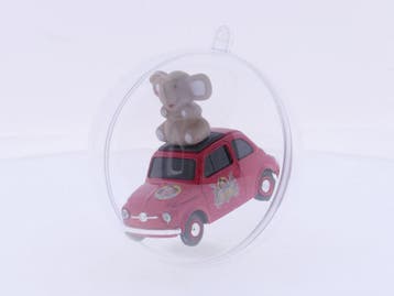 Schaal 1:43 Brumm BR001 SPECIAL Fiat 500 met olifant kers..., Ophalen of Verzenden, Gebruikt